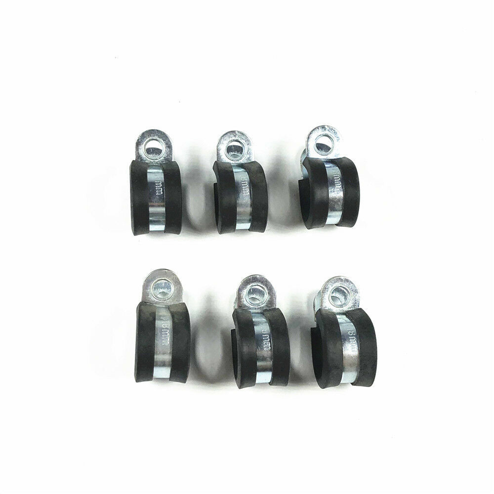 Lot6 18mm 3/4" Zinc Plated Rubber Insulated Cushion Cable Wire Fuel Clamps Clips