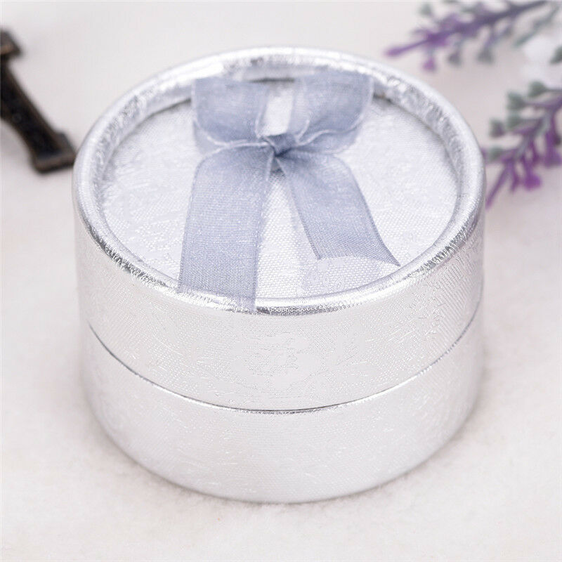 Lace Bow Tie Round Paper Velveteen Cardboard Ring Box Jewelry Accessories .l8