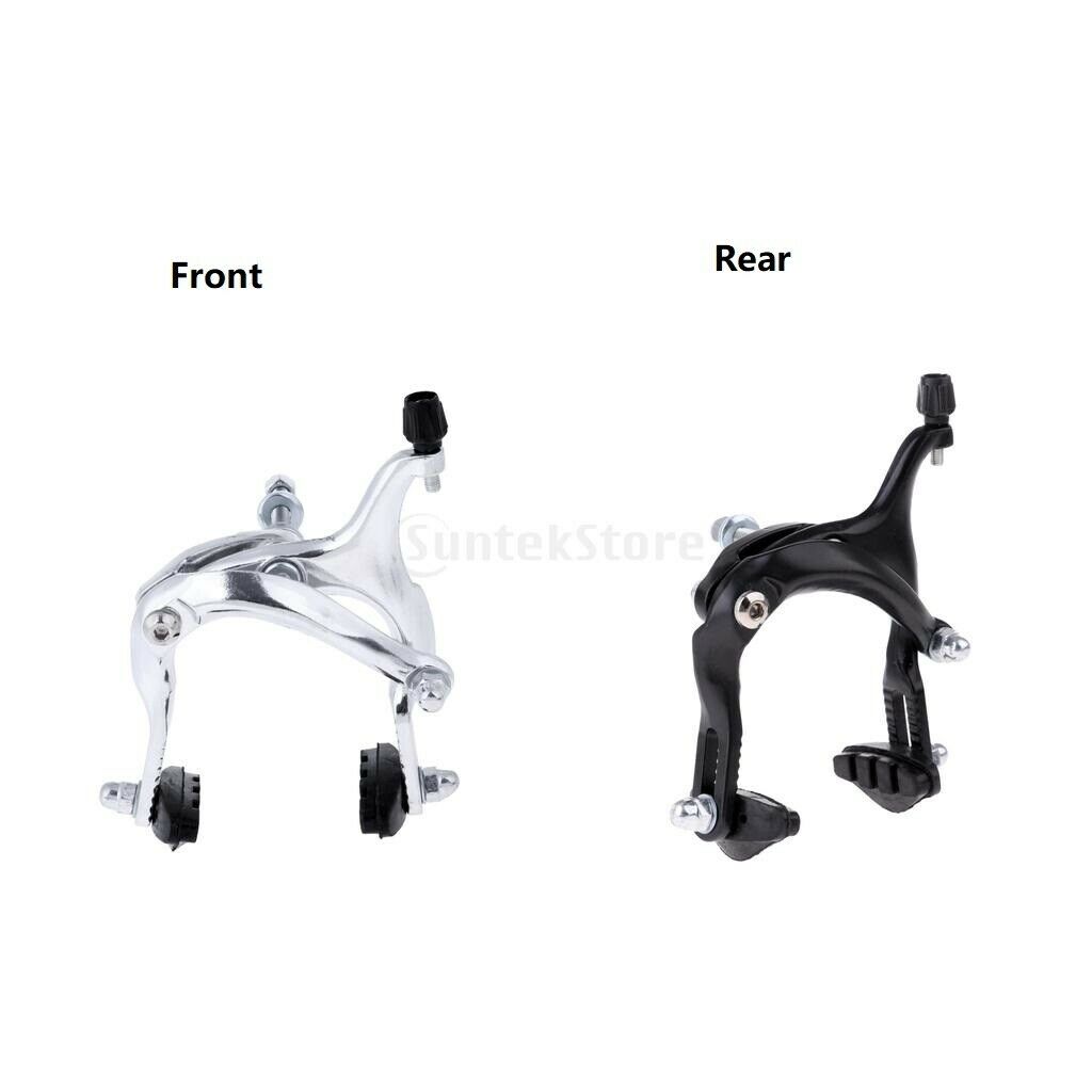 2x Polished Racing Bike Front Rear Brake Caliper C Brake For BMX