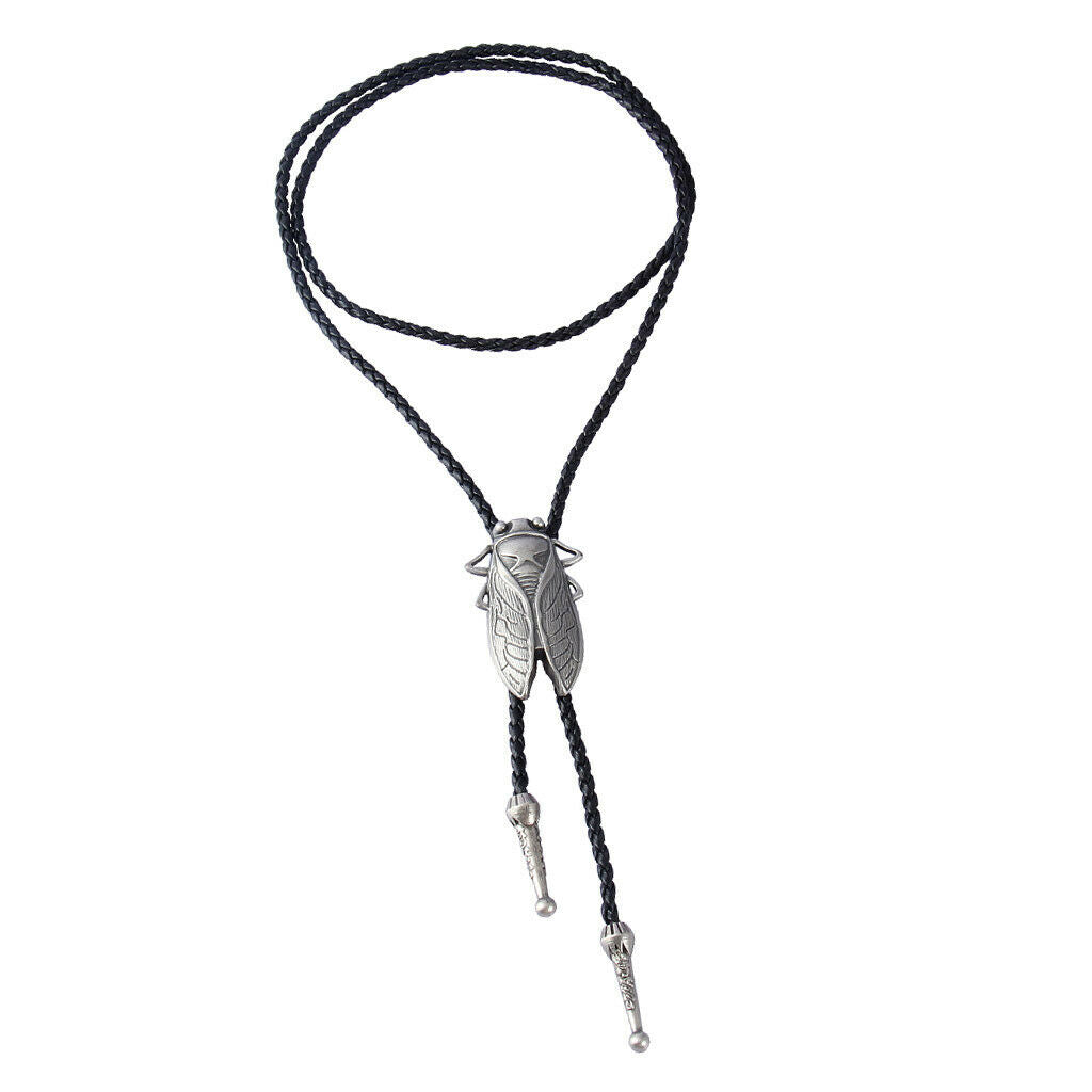 Bolo Tie Shirt Chain Collar Shirt Necklace Artificial Cowhide Rope for Men