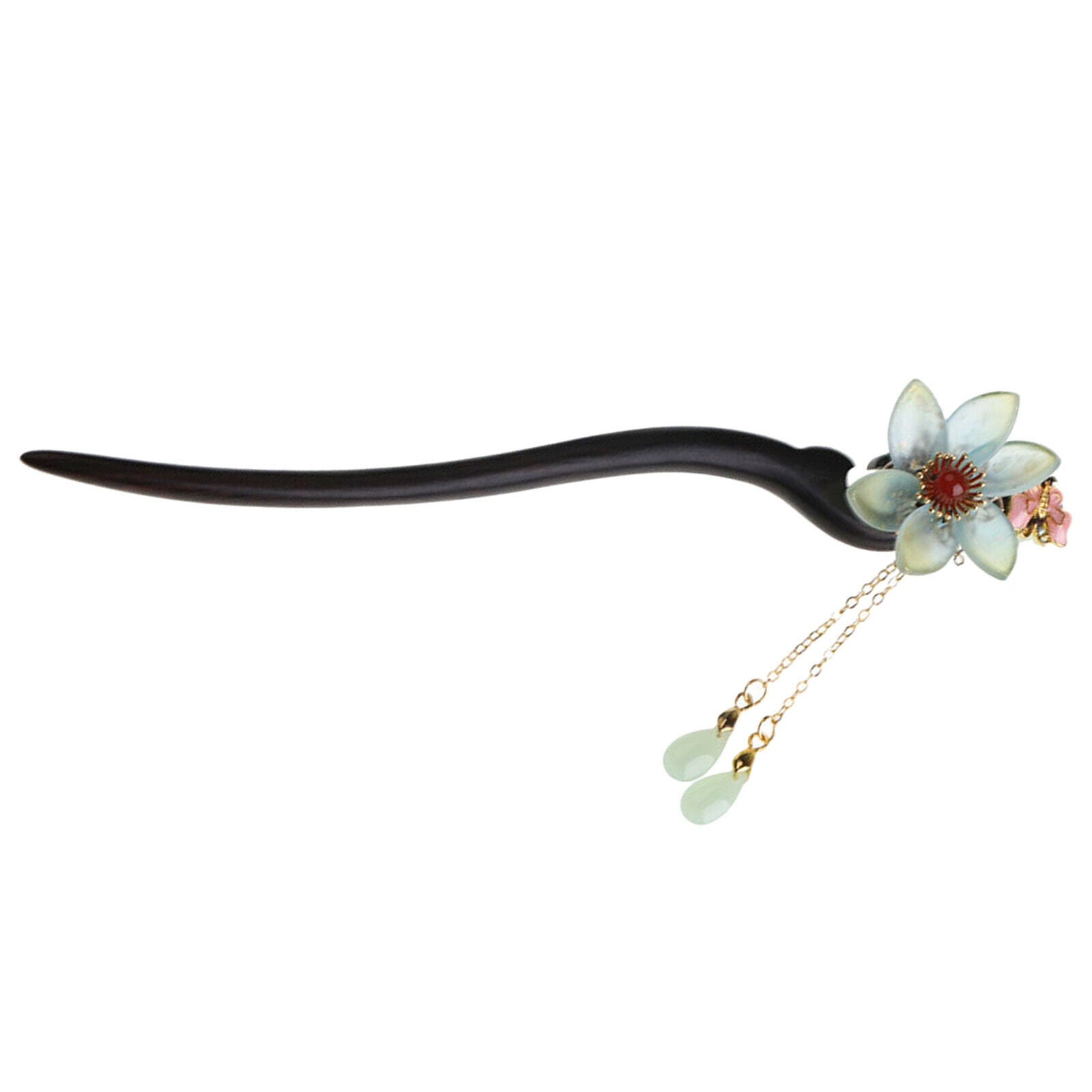 Flower Wooden Chinese Hairpin for Woman Decor 7.08inch Special Occasions