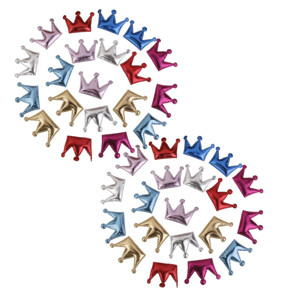 20pcs PU Crown Hair Clips Making For Baby Girls