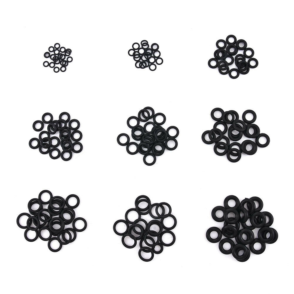 225Pcs 18-Sizes Rubber O-Ring Washer Assortment -Set Gasket Automotive Seal Kits