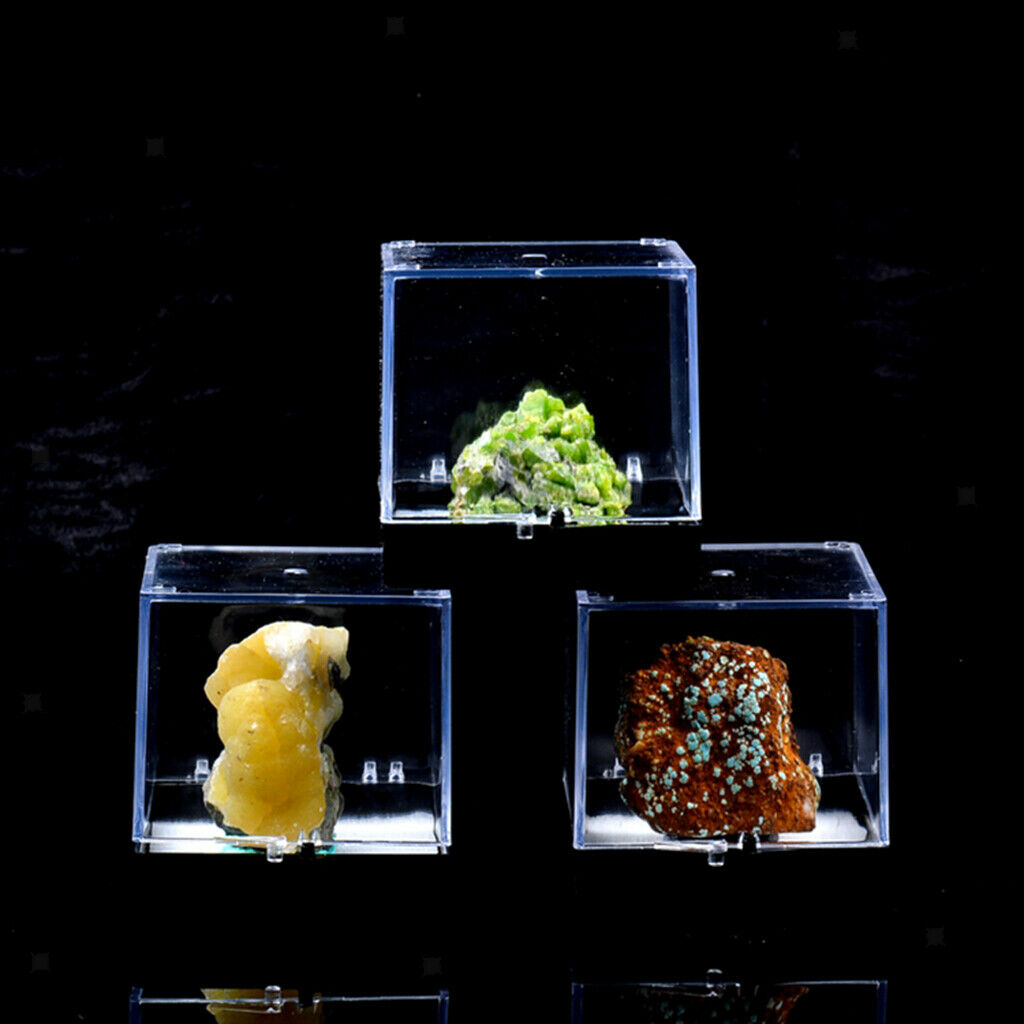 6.5x6.5x7cm Transparent Dustproof Display Case for Rock & Mineral Collection