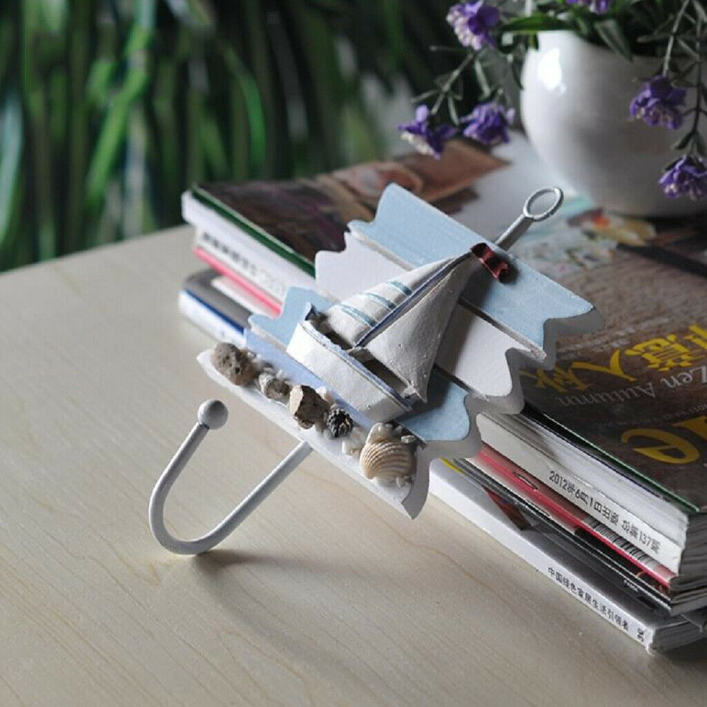 Bathroom Nautical Seaside Wooden Wall-mounted Hanger Coat Hooks Wall Rack #1
