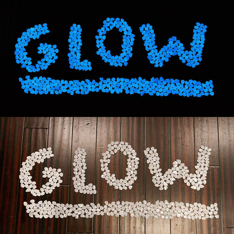 100x Artificial Glow in The Dark Pebbles Stones Garden Aquarium Fish Tank Decor