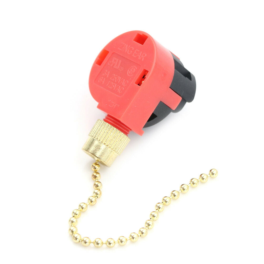 Zing Ear ZE-268S1 Switch 4 Wire 3 Speed Ceiling Fan Light Switch Pull Cha.l8