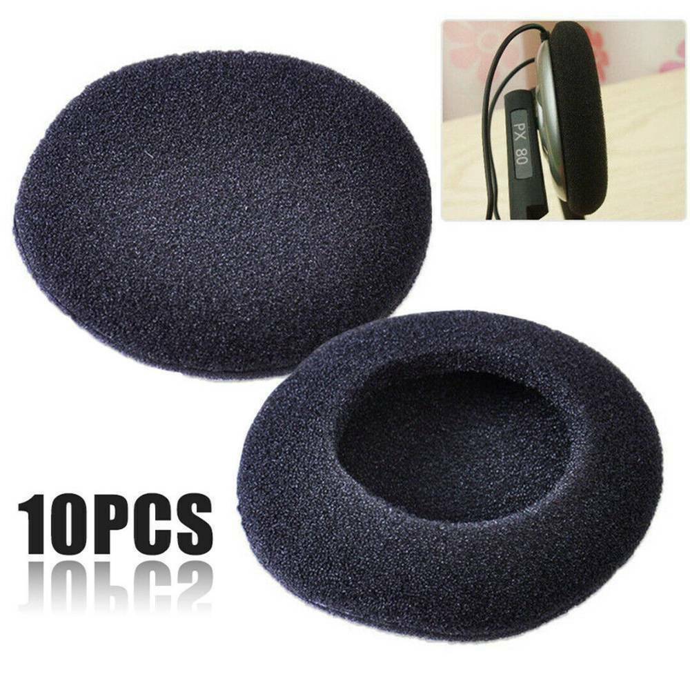 10Pack 50mm Headphone Earphone Sponge Ear Pad Foam Covers Cap Black Set