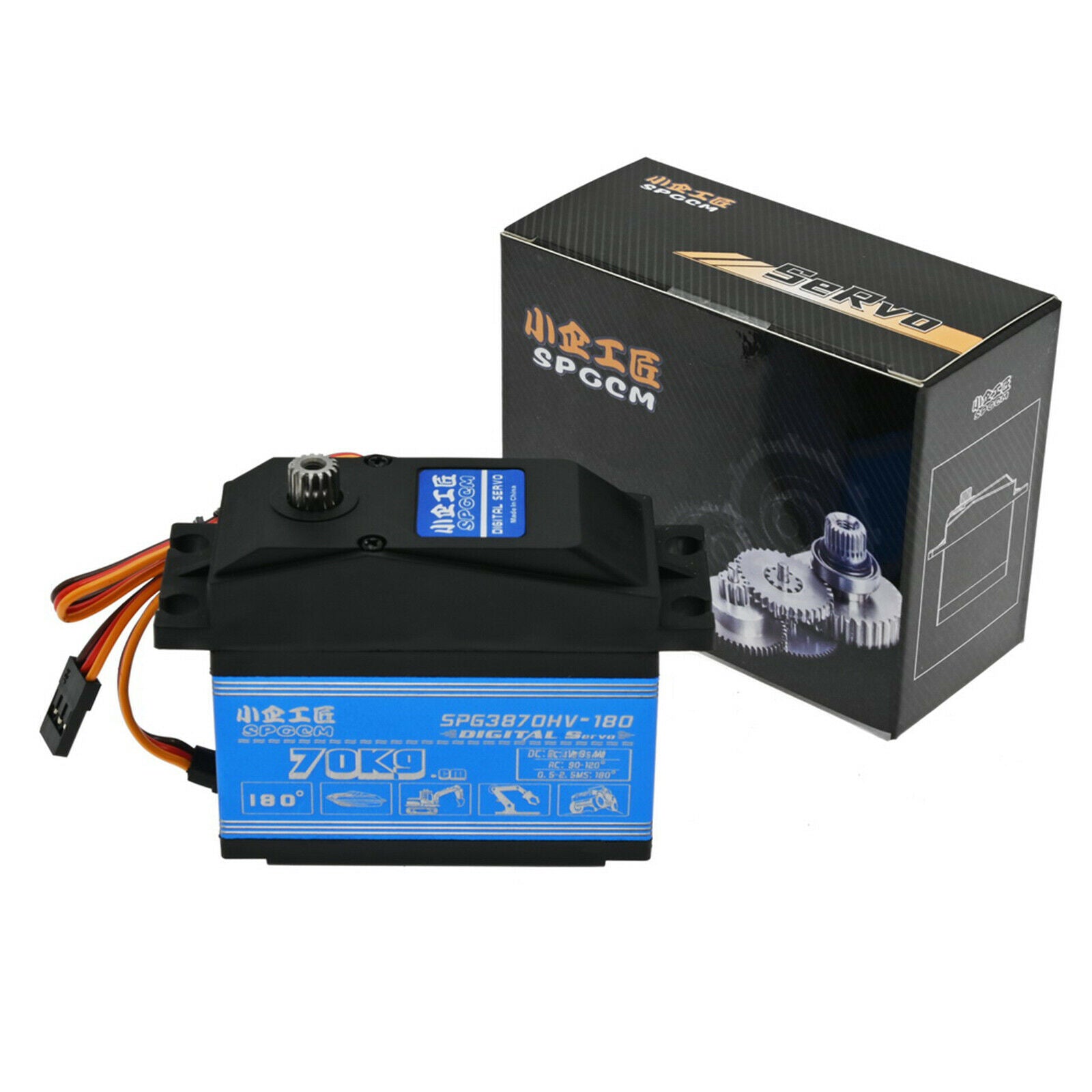 SPG3870HV-180W 70kg Digital Servo for RC Crawler Car Fixed-wing Aircraft