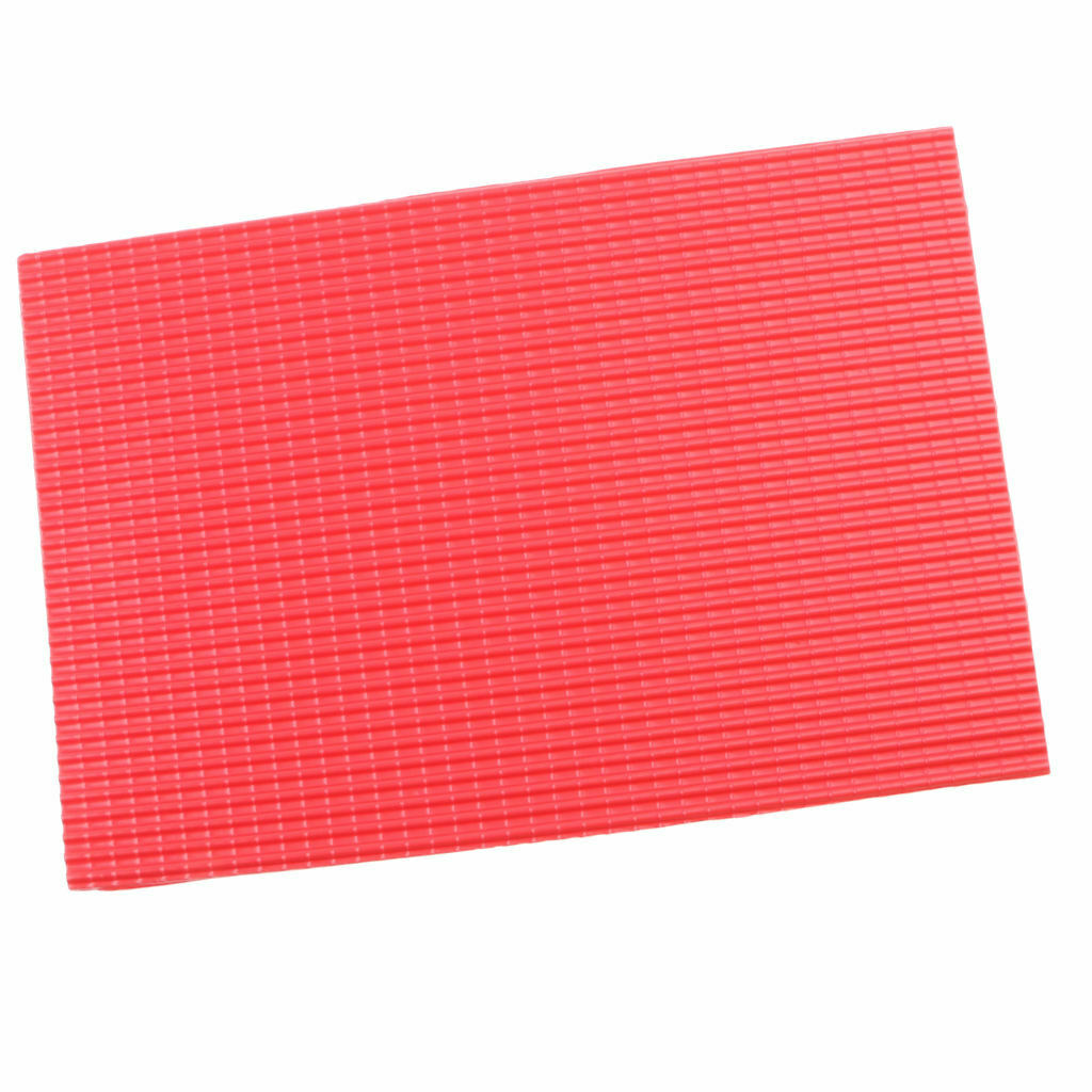 10Pcs Mini 1/25 Scale Building Tile PVC Plastic Layout Red Supplies 30x20cm