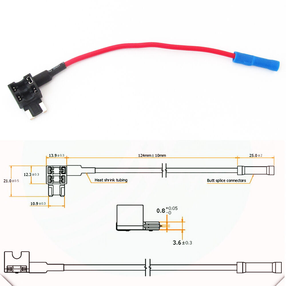 10sets Mini Add-A-Circuit Low Profile Flat Blade Micro Car Fuse Tap Holder