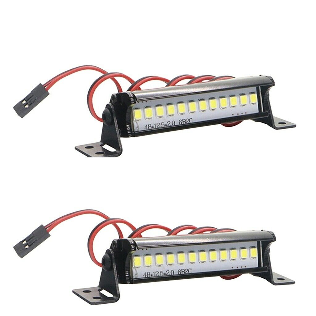 2Pieces 55mm RC Crawler LED Light Bar 12 LEDs 1/10 for TRX4 90046 90048
