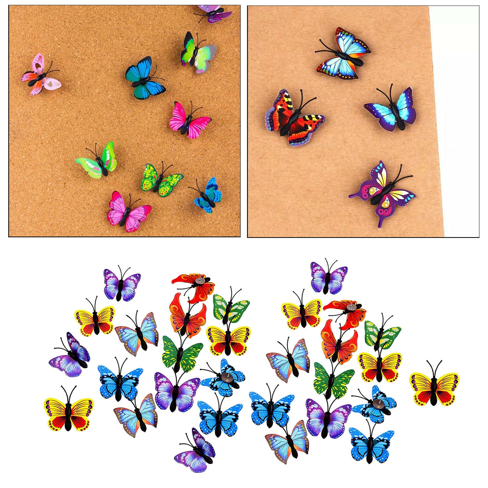 30x Butterfly Push Pin Cute Pushpins Corkboard Thumb Tack Bulletin Board