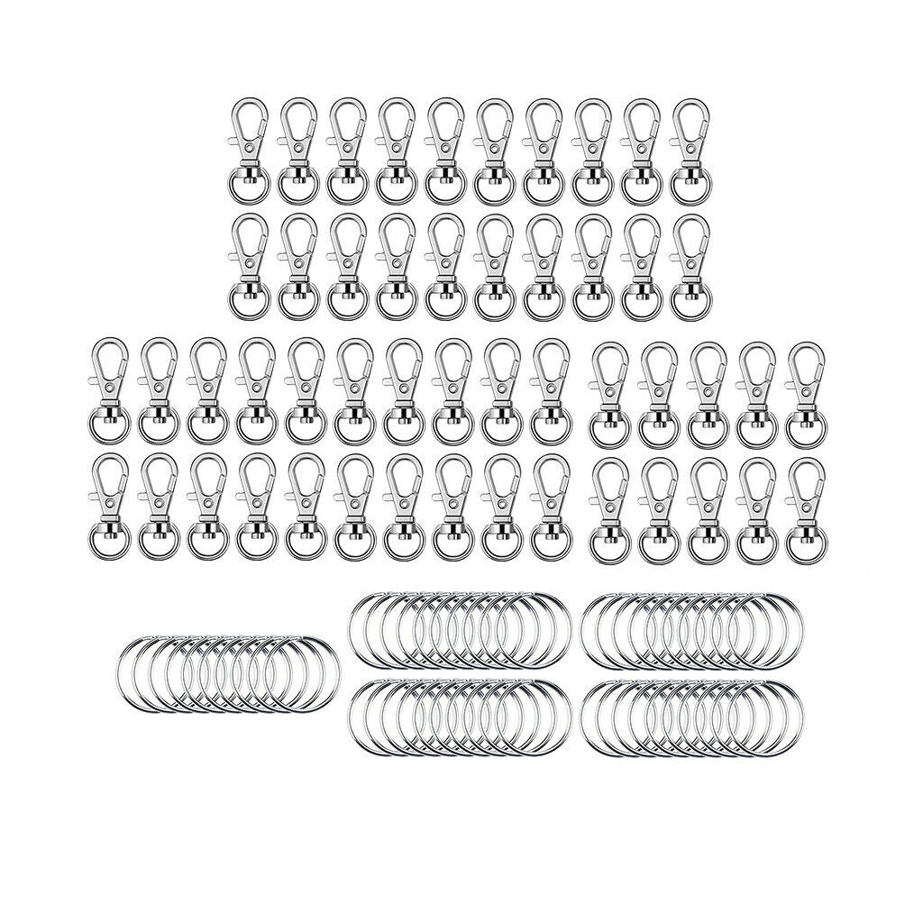 50 sets of metal twist lanyard twist locks for split key rings