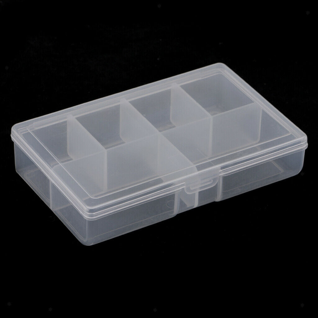Transparent Fishing Lure Box 6 Grids Fishing Beads Snaps Jig Container Case