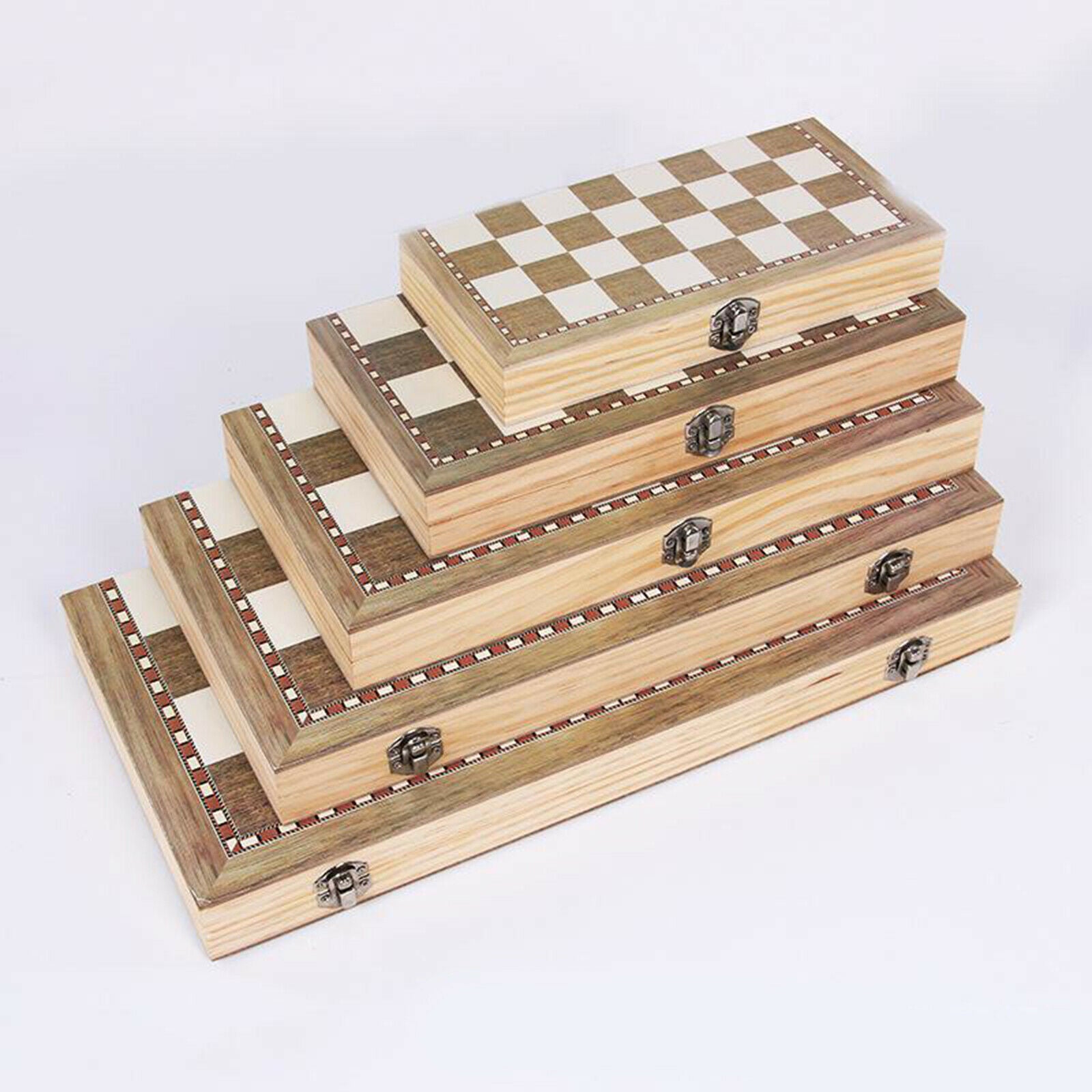 Wooden Folding Chess Set Backgammon Standard Puzzle Game Set Gift