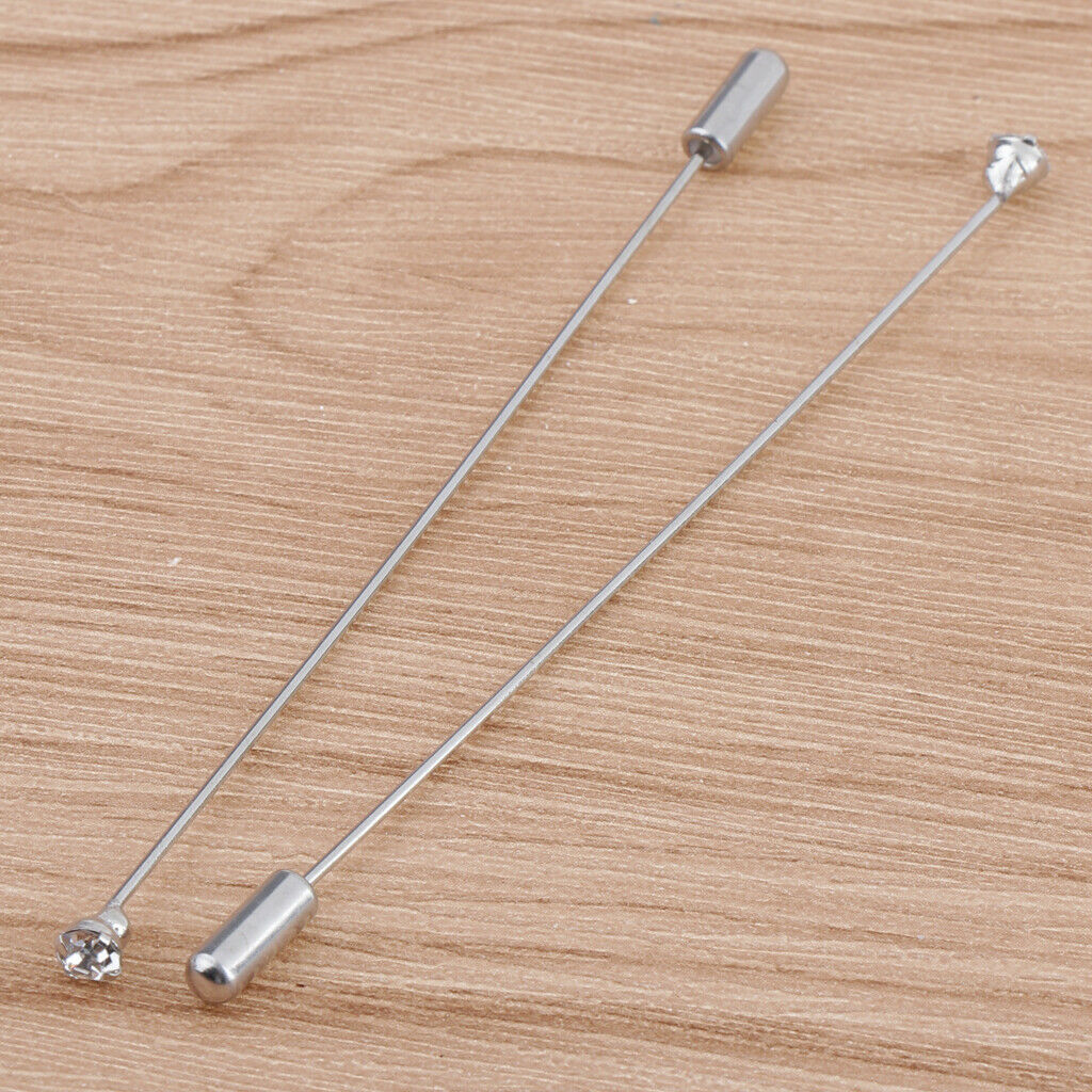 10pcs Diamante Brooch Collar Stick Breastpin Lapel Pin Suit Dress Accessory