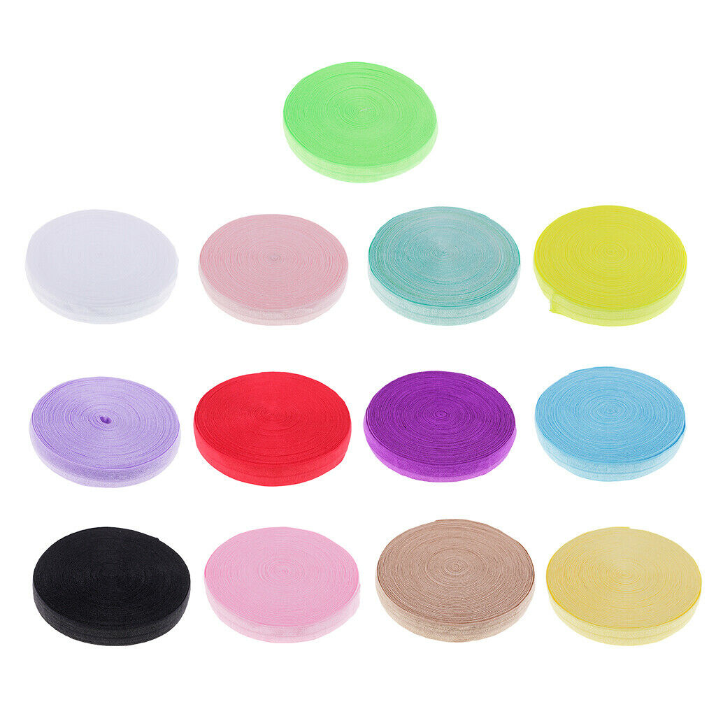Prettyia 10 Meters Cotton Elastic Band Sewing Trims 15mm Width Black