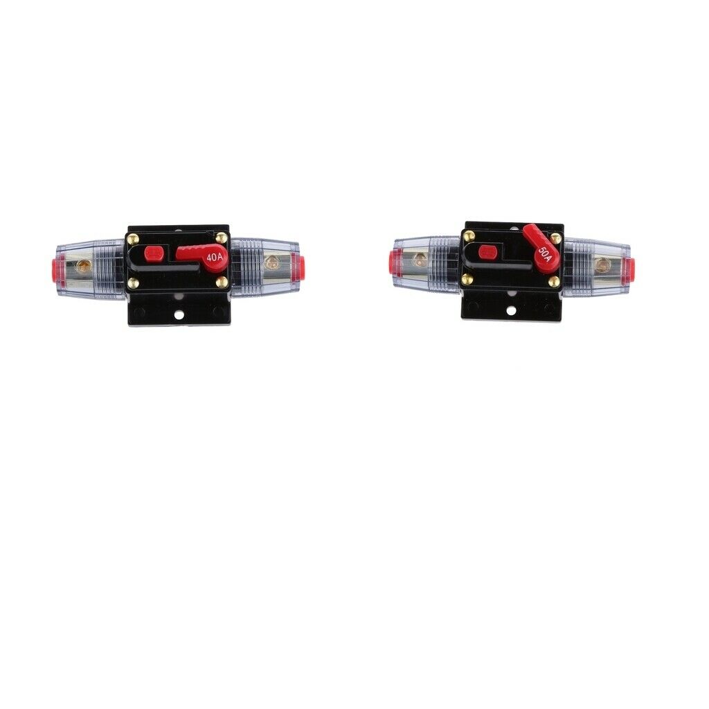 2PC 40A 50A Manual Reset Circuit Breaker Switch for 12V 24V Car SUV Marine Boat