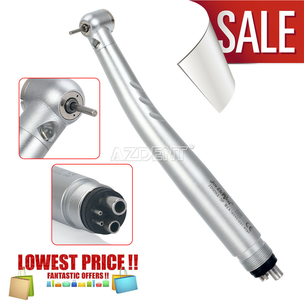 10 X Dental NSK Style PANA MAX  E-Generator LED High Handpiece 3 Way Spray 4H