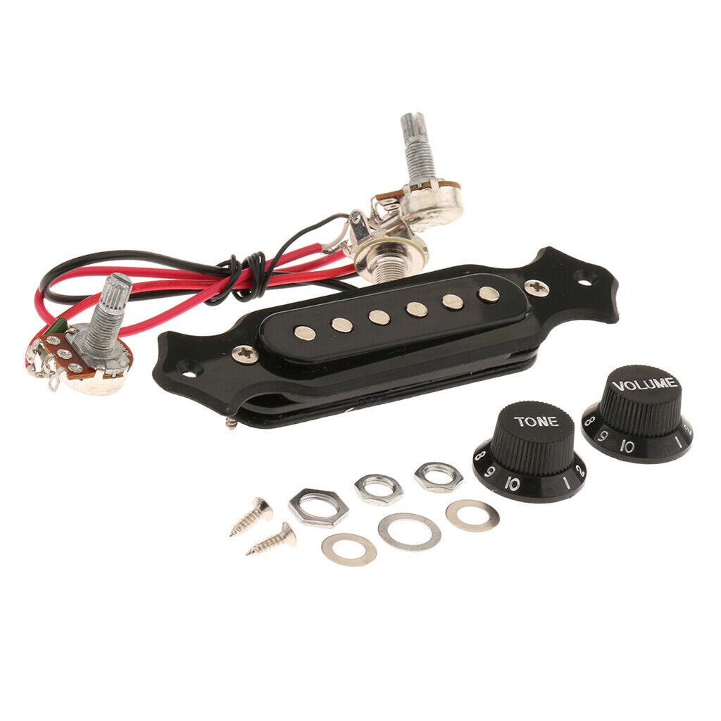 6 String Single String Pre-Wired Guitar Pickup with Volume Tone Knob