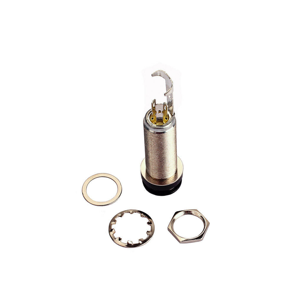 Nickel&Black Guitar End Pin Output   1/4'' Stereo for Acoustic Guitars