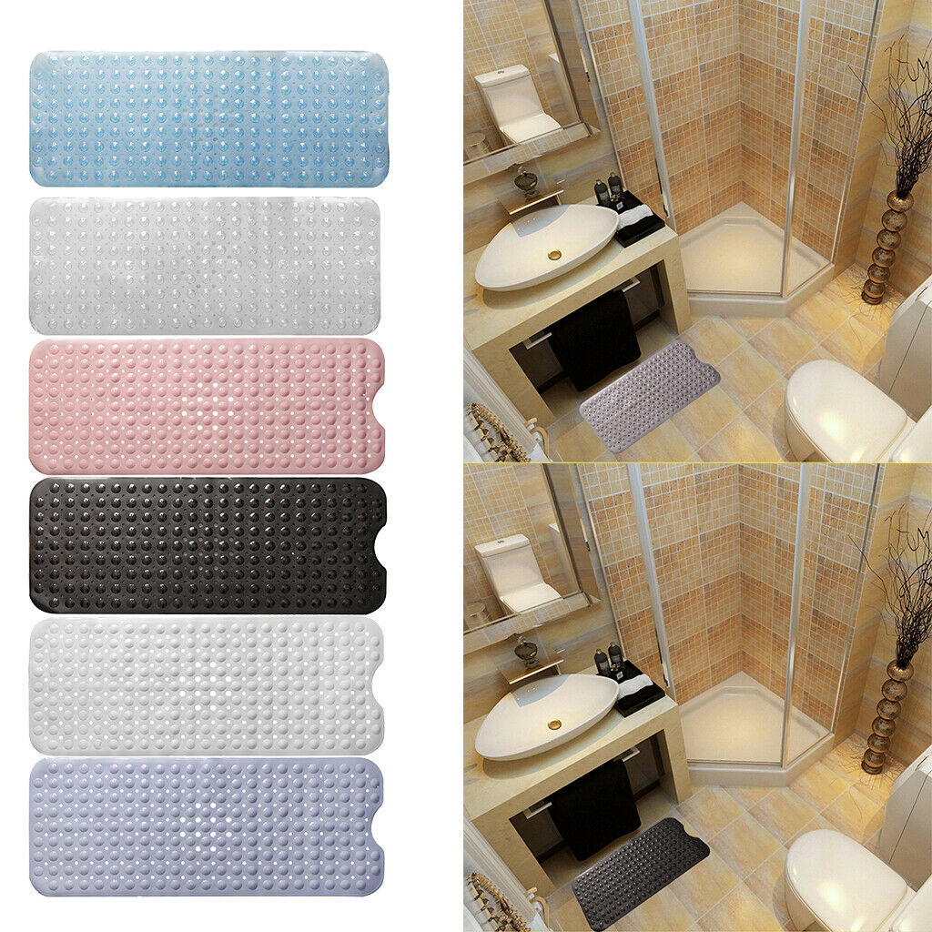 Extra Long Non-slip Bathroom Bathtub Mat with Suction Cup Transparent