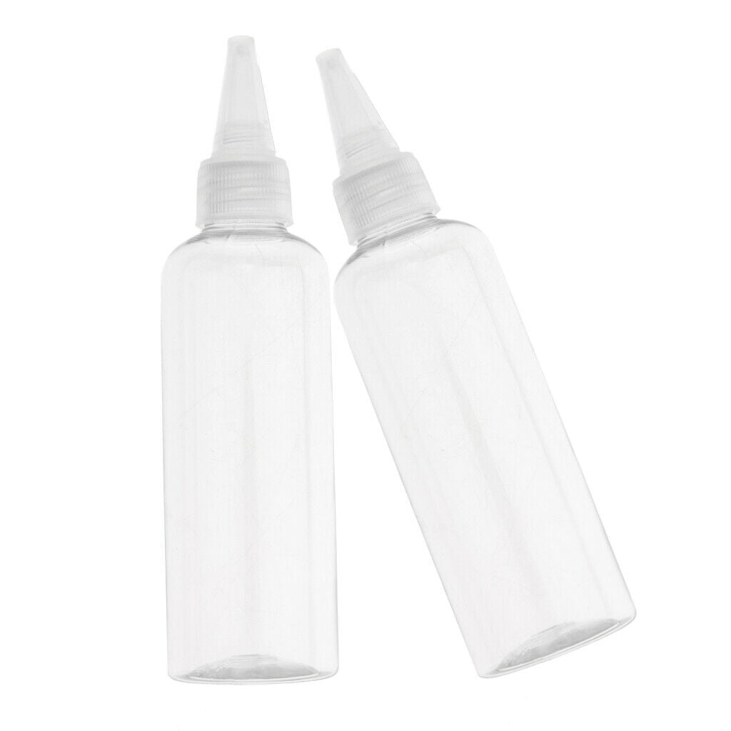 2pcs Plastic 100ml Travel Squeeze Bottle Lotion Shampoo Container Clear