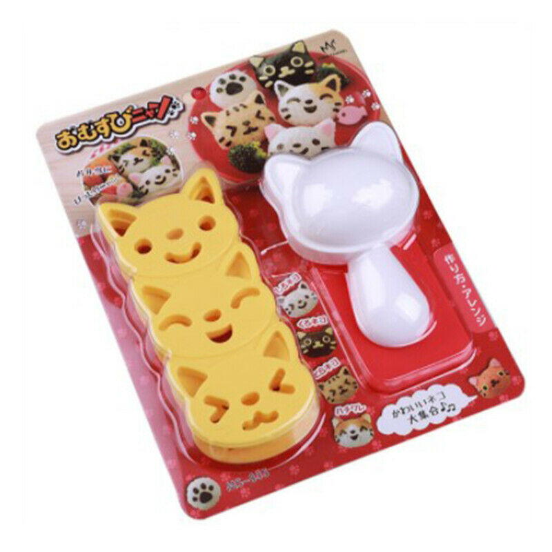1 Set Cute Smile Cat Sushi Rice Mold Decor Cutter Sandwich DIY ToolDD