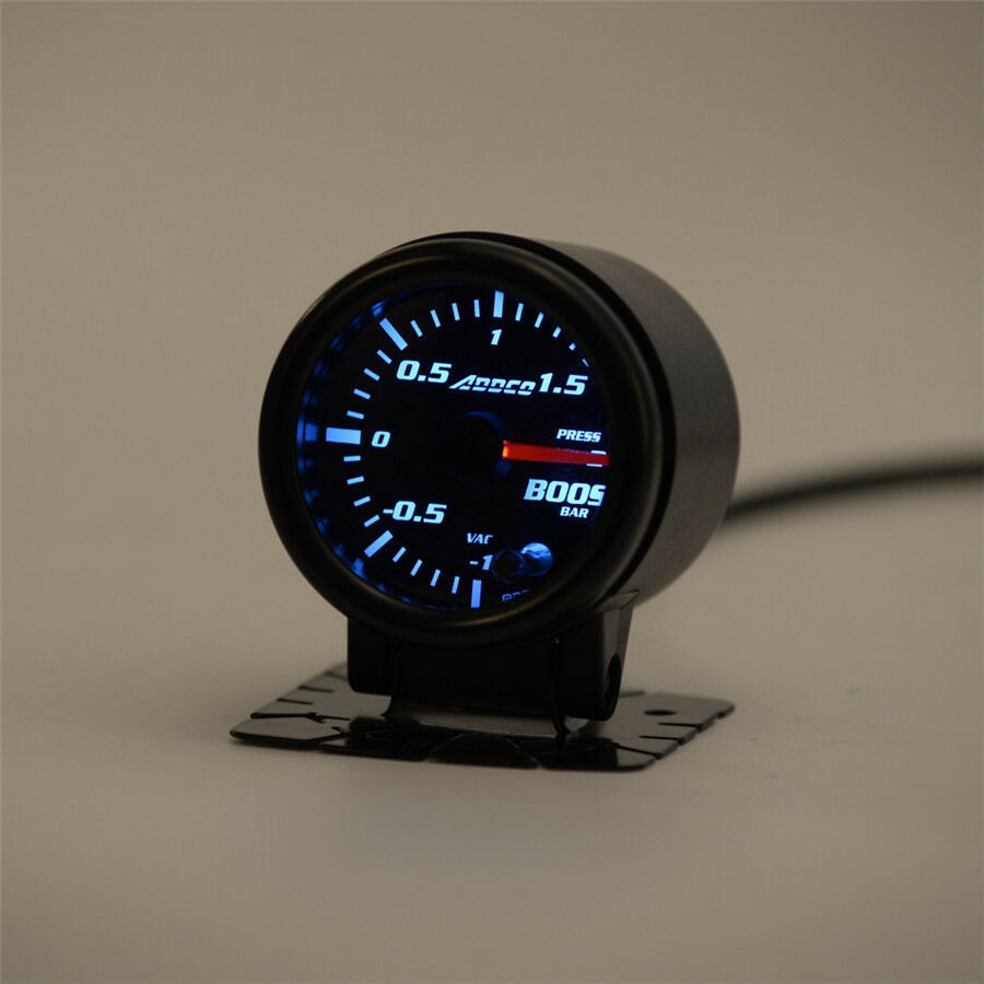 Universal Car 2"/52mm Turbo Boost Gauge Meter Smoke Tint Lens w/ Sensor & Holder