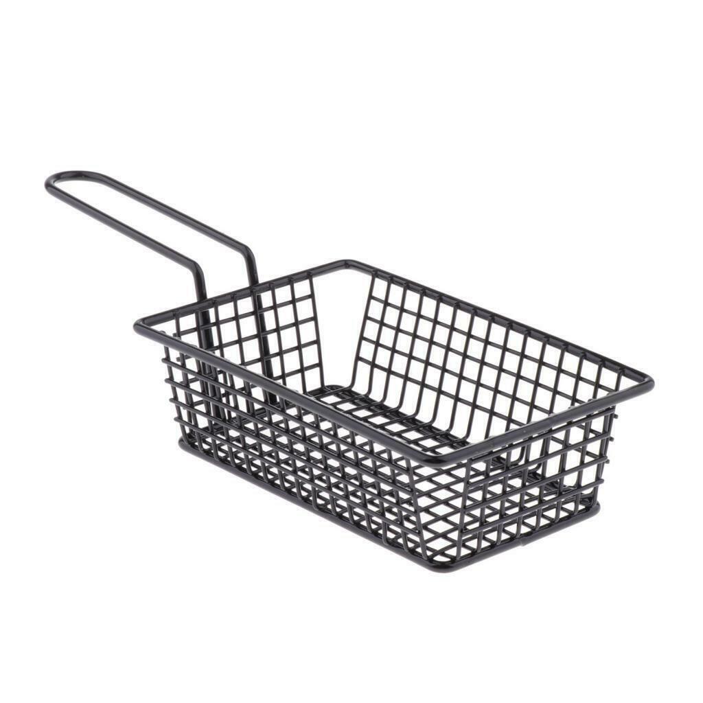 Black Food Basket For Chip Fries & Burger Serving Basket Fruit Bowl D