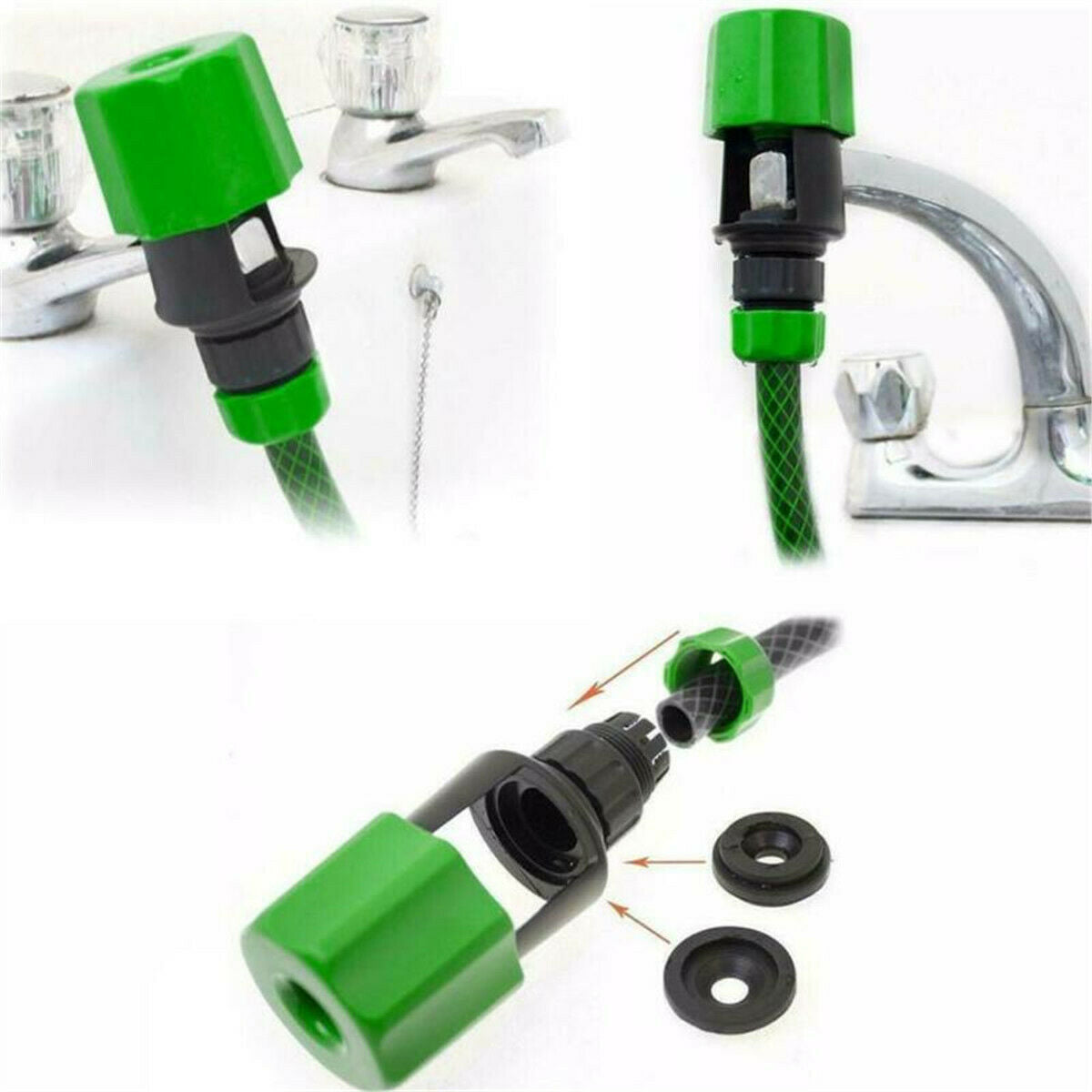 1pc Kitchen Garden Hose Pipe Connector Rounds Square Mixer Multi Taps Adaptor