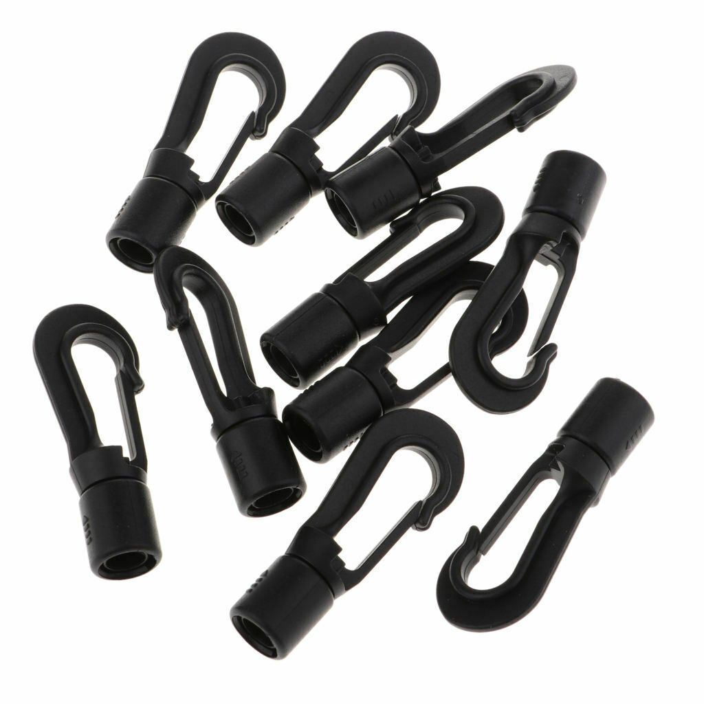 2X 10 Count Quick Link Carabiner Elastic Rope Hook Snap Clip Outdoor Accessory