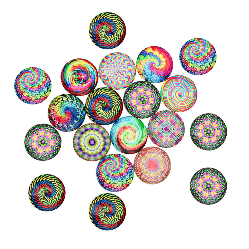 20pcs Flower Pattern Glass Flatback Cabochons Scrapbooking Diy Cell Phone Case