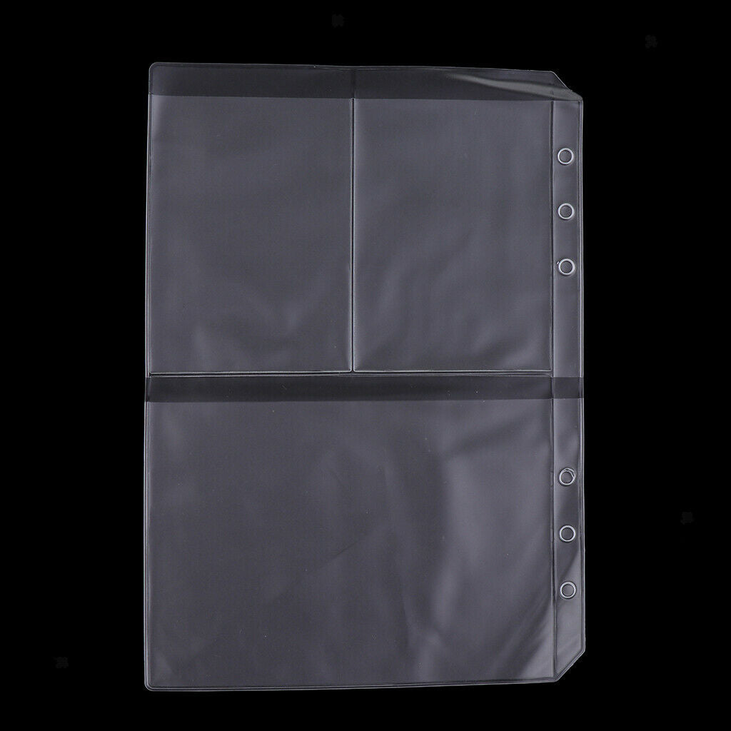 A5 Clear Plastic Punched Punch Pockets Folders Filing Wallets Sleeves