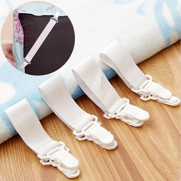 4pcs Fitted Bed Sheet Holder Grips Mattress Gripper Straps Clip Fastener H.l8