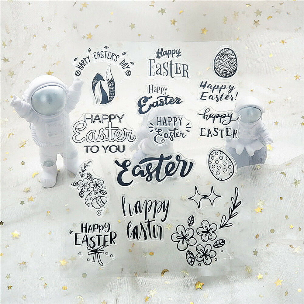 Happy Easter Clear Stamp Transparent Seal Scrapbooking Embossing Card Making DIY