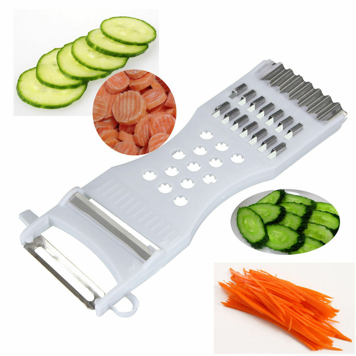 5in1 Cucumber Carrot Potato Slicer Peeler Grater Fruit Vegetable Cutter .l8