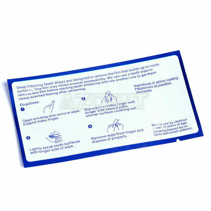 1000 Bags Dental Finger Deep Cleaning Teeth Wipe Tooth Whitening Brush Up