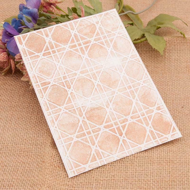 Geometric Plastic Embossing Folder Stencil Template DIY Craft Making Scrapbook