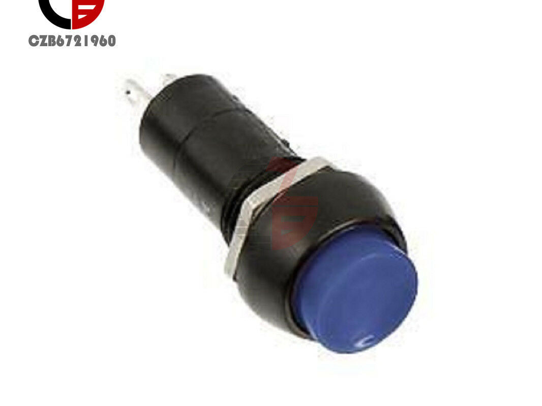 5PCS 250V 3A Blue Push Button Switch 12mm PBS-11B No Self-Lock ON/OFF Lock