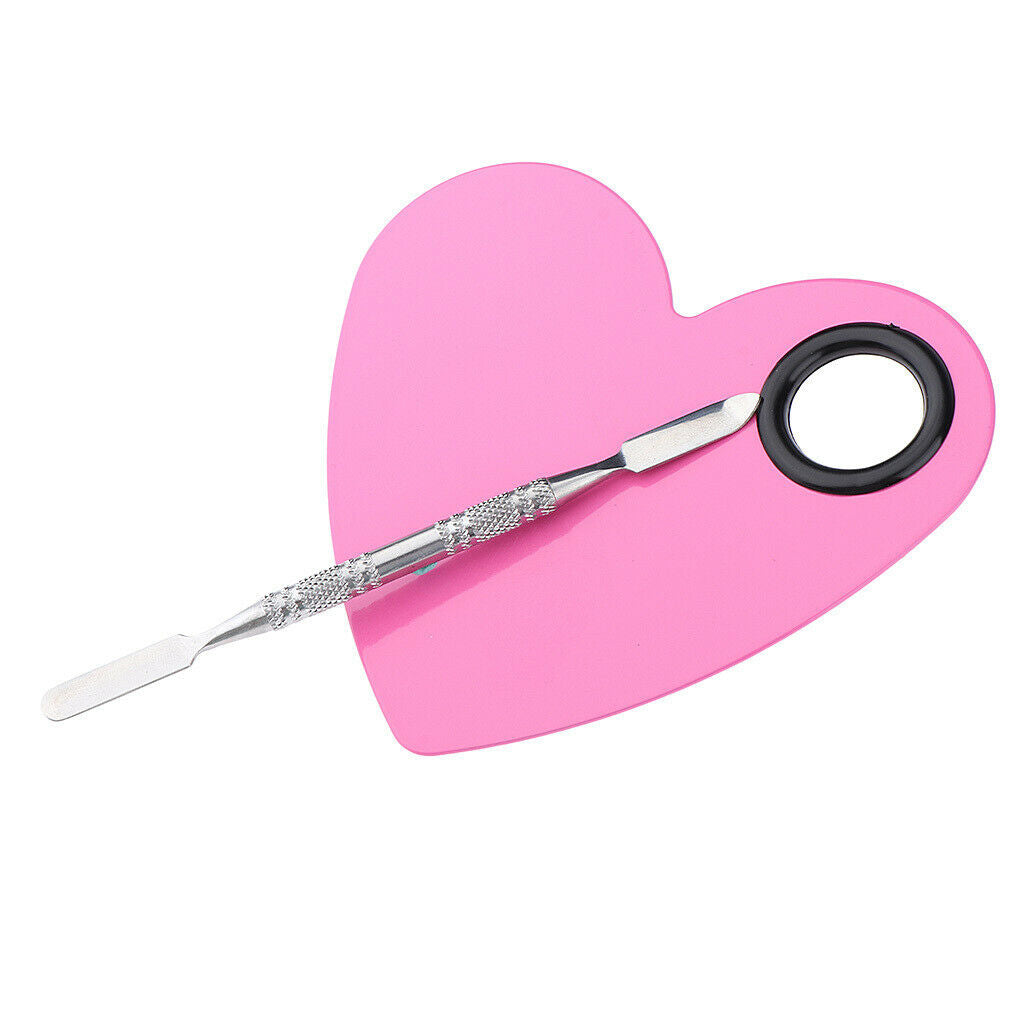 Pink & Black Lady Stainless Steel Cosmetic Makeup Palette Spatula Artist