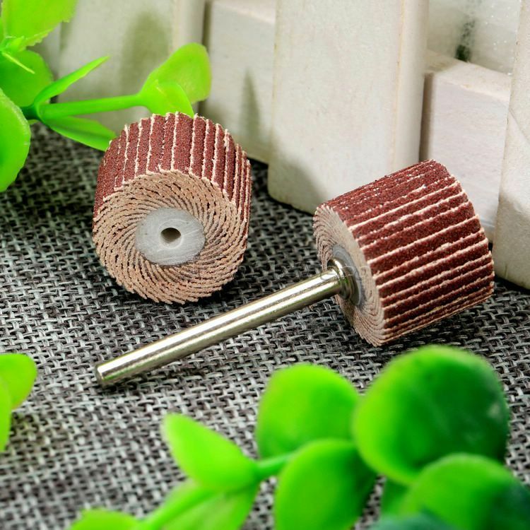 10Pc 240 Grit Buffing Sandpaper Flap Head Wheel with 1PC 3mm Mandrel Rotary Tool