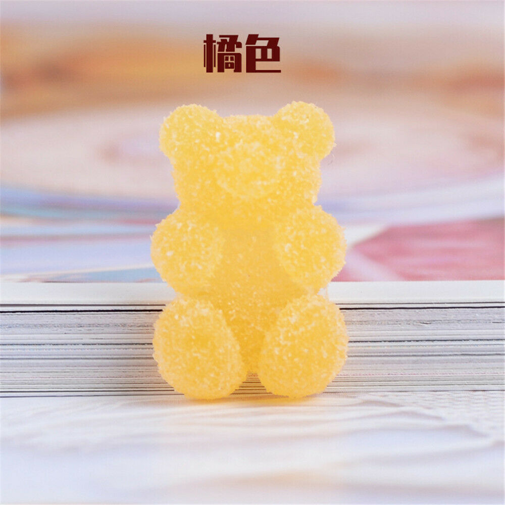 40 pcs Mixed Bear Shaped Jelly Drops Craft Embellishments Jewelry Charms 12x17mm
