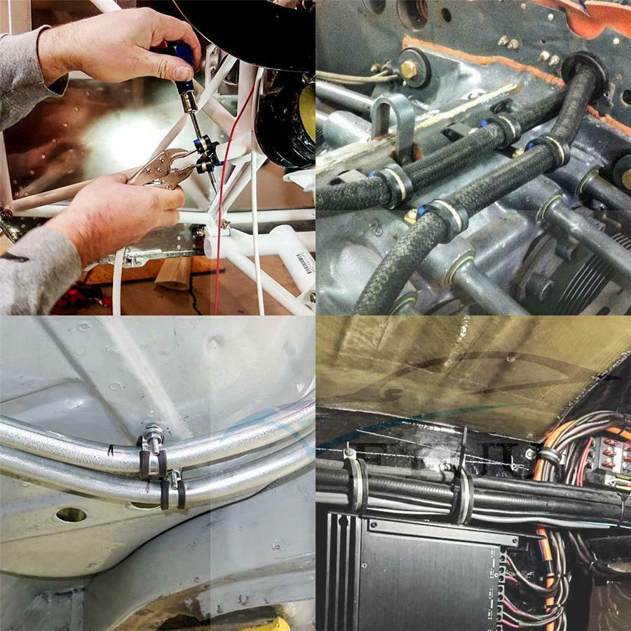 Universal 42X 6Kinds Rubber Cushion Insulated Clamp Stainless Steel Cable Clamps