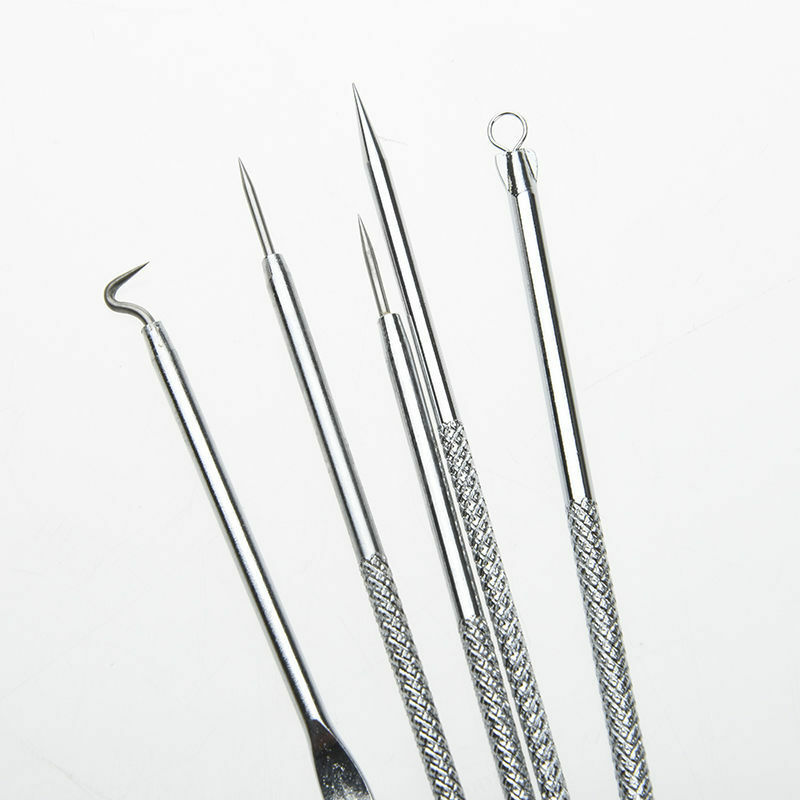 5pcs Blackhead Pimple Blemish Comedone Acne Extractor Remover Tool Kit Set PRO