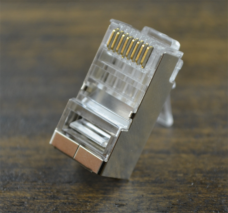 Rj45 Category 6 Copper Shell Shielded Crystal Head Cat6 Iron Shell Crystal Head