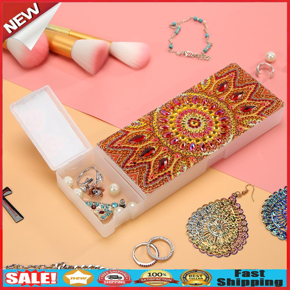 DIY Mandala Special Shaped Diamond Painting Students Pencil Storage Case @