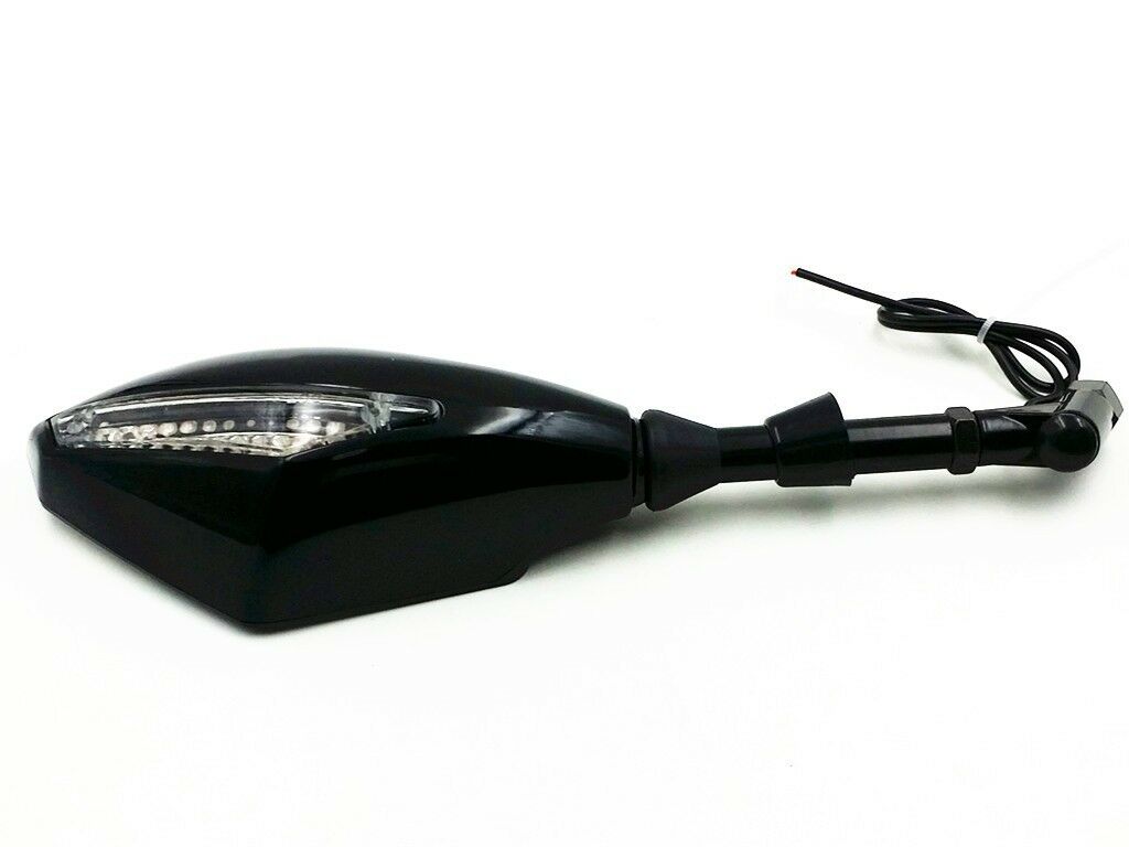 Black M10 LED Turn Signal Rearview Mirrors For Suzuki SV GSF Street Street Bike