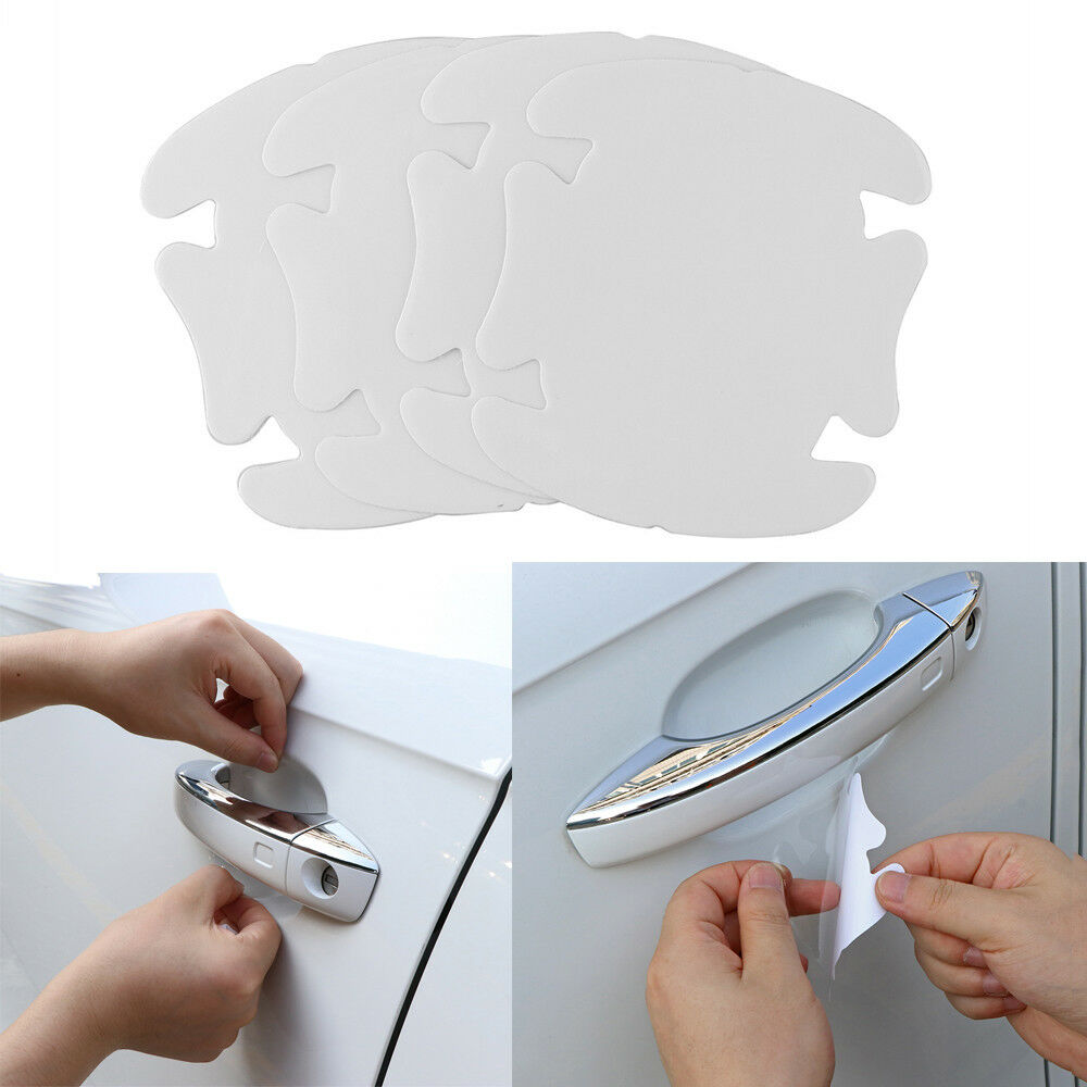 4pcs Invisible Clear Car Door Handle Paint Scratch Protector Guard Film Sheet
